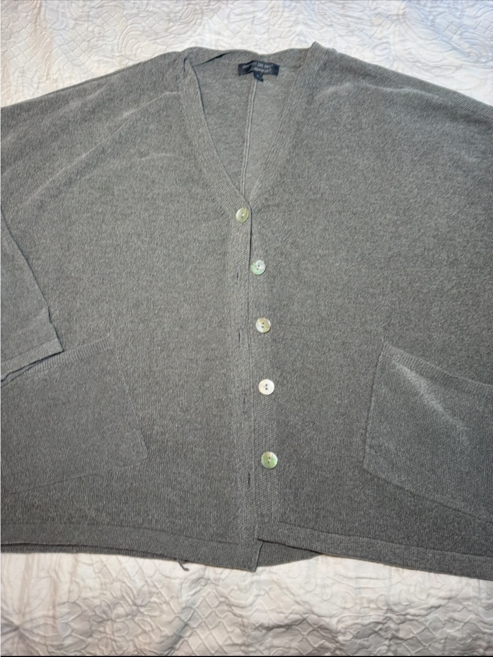 Barefoot Dreams CozyChic Lite Cardigan Womens XL Gray Button Front Pockets